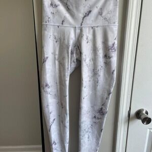 Old Navy Active Extra High Rise PowerSoft Leggings White Marble Size Small